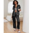 thumbnail image 3 of EKOUAER Pajamas for Women Set Satin Two Piece Pjs Sets Ric Rac Trim, 3 of 6