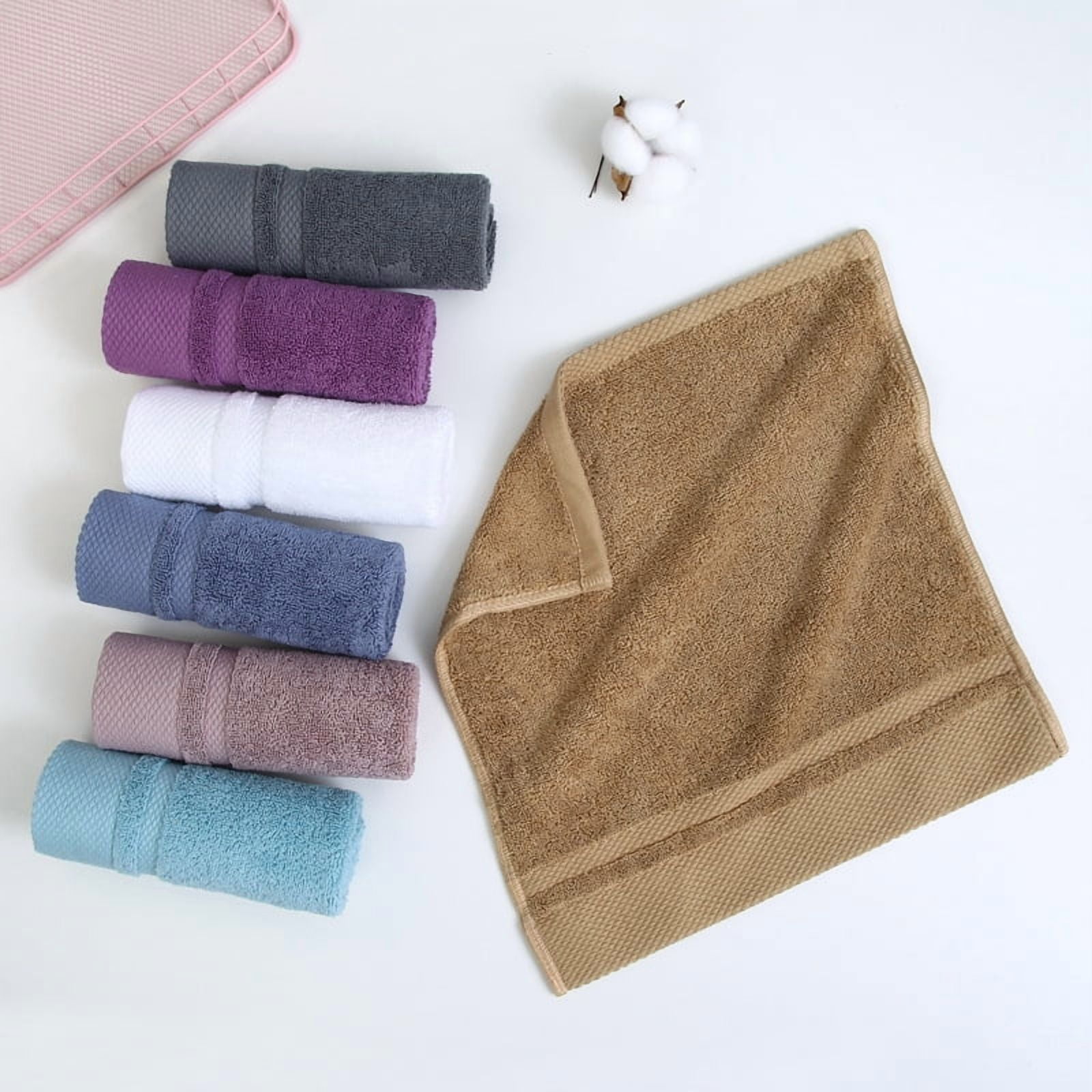 Zhuge 9 Pack 100% Cotton Washcloths Set, Ultra Soft Highly Absorbent Face Cloths & Fingertip Towels for Daily Bathroom & Facial Cleansing Use,Light Blue