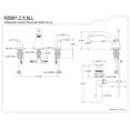 thumbnail image 3 of Kingston Brass KB961LL Widespread Bathroom Faucet, Polished Chrome, 3 of 3
