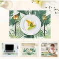 thumbnail image 4 of Tropical Palm Leaves Placemats Set of 6,Summer Green Plant Leaf Dining Table Mats,Non-Slip Washable Place Mats Farmhouse Kitchen Table Placemats for Indoor Outdoor Party Wedding Decoration,12x18 inch, 4 of 6