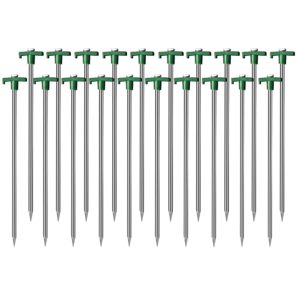 Juegos de Estacas para Tienda Cheardia 20 Paquetes, Resistente, 25 cm, Metal Antióxido