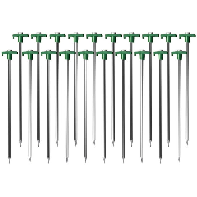 Juegos de Estacas para Tienda Cheardia 20 Paquetes, Resistente, 25 cm, Metal Antióxido