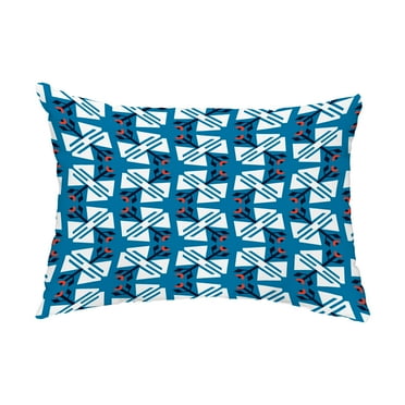 Simply Daisy, 14" x 20" Jodhpur Ditsy Blue Decorative Abstract Outdoor Throw Pillow
