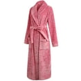 thumbnail image 3 of Richie House Women's Long Robe Plush Soft Warm Fleece Elegant Lounger Collar Style Bathrobe Housecoat Sleepwear for Ladies RHW2881, 3 of 3