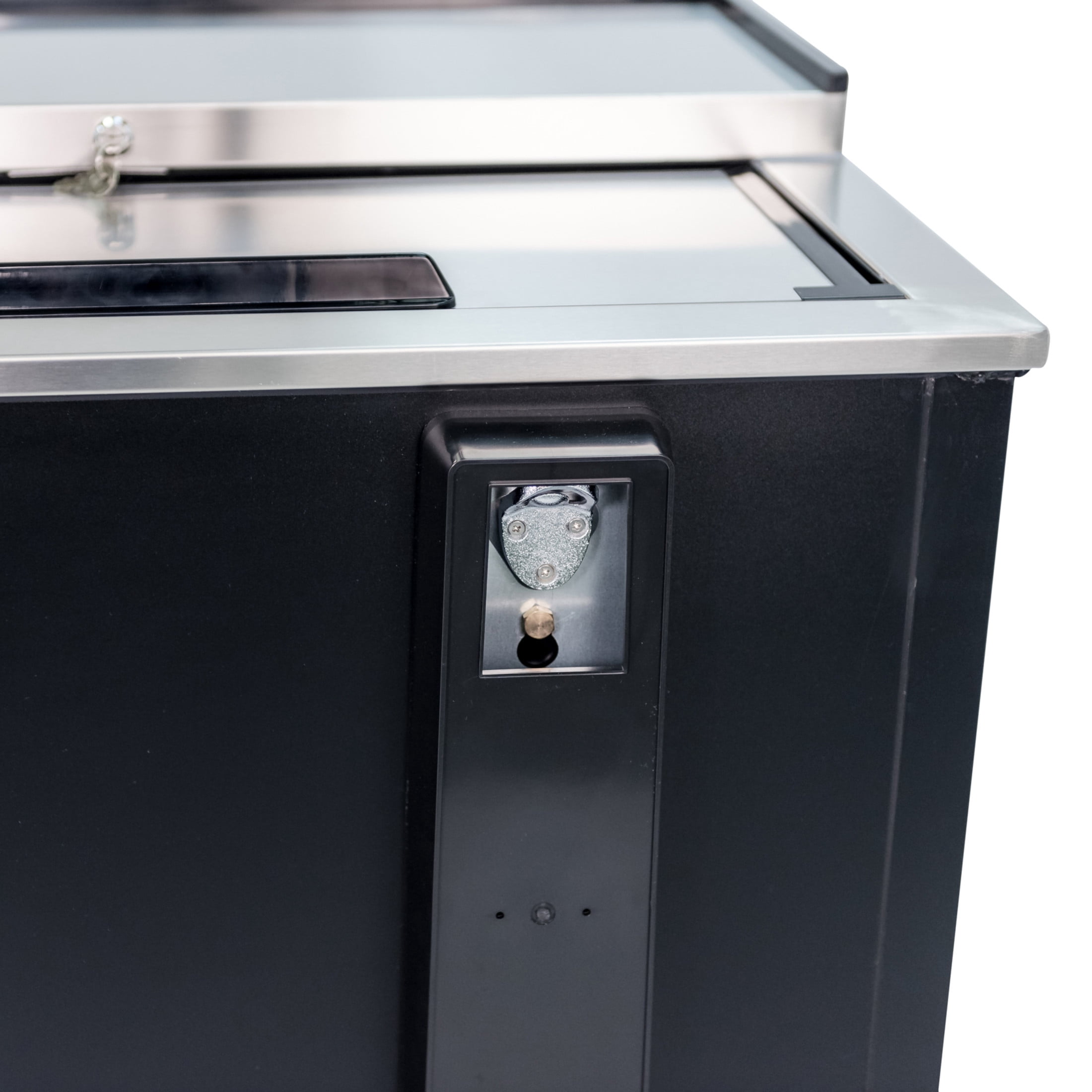 65 in. W 18 cu. ft. Sliding Door Beer Cooler in Black
