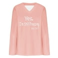 thumbnail image 4 of Royisotas Winter Sweatshirts for Women Fleece Long Sleeve Letter Print Plus Size Pullover Casual Tunic Pink V-Neck Hoodless Shirts, 4 of 4