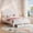 White, variant on Upholstered LED Platform Bed with Crystal Tufted Headboard and Storage Drawer – No Box Spring Needed