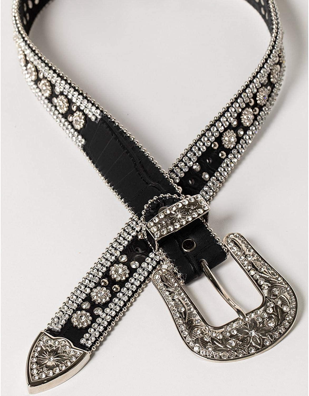 Angel Ranch Ladies Black Gator Print Studded Glitz Leather  display picture 1