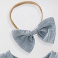 thumbnail image 7 of mgoYE Baby Girl Summer Clothes Newborn Outfit Ruffle Romper Infant Baby Dress Bow Headband Solid Cute Outfits Girls(Blue,3-6 Months), 7 of 7