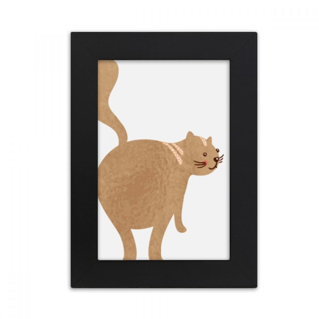 Brown Cute Cat Walking Animal Desktop Photo Frame Picture Display Art Painting Exhibit