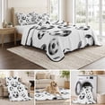 thumbnail image 6 of Quilts Full Size Bedding Set, Soccer Sports Lightweight Quilted Comforter, Summer Football Modern Minimalist Textured Soft Reversible Bedspread Coverlet with Pillow Covers for All Season, 78" x 90", 6 of 9