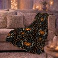 thumbnail image 5 of Ravens And Glowing Lanterns In Ornamental Frames, Soft Flannel Blanket with ornate dark Ornamental Damask Print, Housewarming Gift and Home Decor for Bedroom and Living Room, 5 of 7