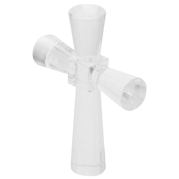 FUEENIRVA White Crystal Cross Figurine Decorative Cross Ornament for Home Tabletop Display