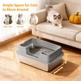 thumbnail image 3 of Stainless Steel Litter Box Cat Litter Box – Extra Large High Sided with Lid, Leakproof, Odor Resistant, Non-Slip, Easy Clean Litter Pan for Big Cats or Multi-Cat – 23.6" x 15.7" x 10.6", Gray, 3 of 8