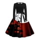 thumbnail image 3 of Vestido Estilo Camiseta Retro Con Estampado de Halloween Para Mujer | Casual, Manga Larga, Cuello Redondo, 3 of 3