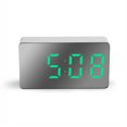 thumbnail image 1 of Reloj digital LED de sobremesa con temperatura y adornos electrónicos, color verde, 1 of 8