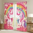 thumbnail image 2 of Castle Fairy Kids Cute Animal Unicorn Curtains Pack Of 2 (42X84 Each),Kawaii Rainbow Curtains Blackout,Dreamy Princess Bedroom Curtains,Microfiber Bedroom Decor, 2 of 6