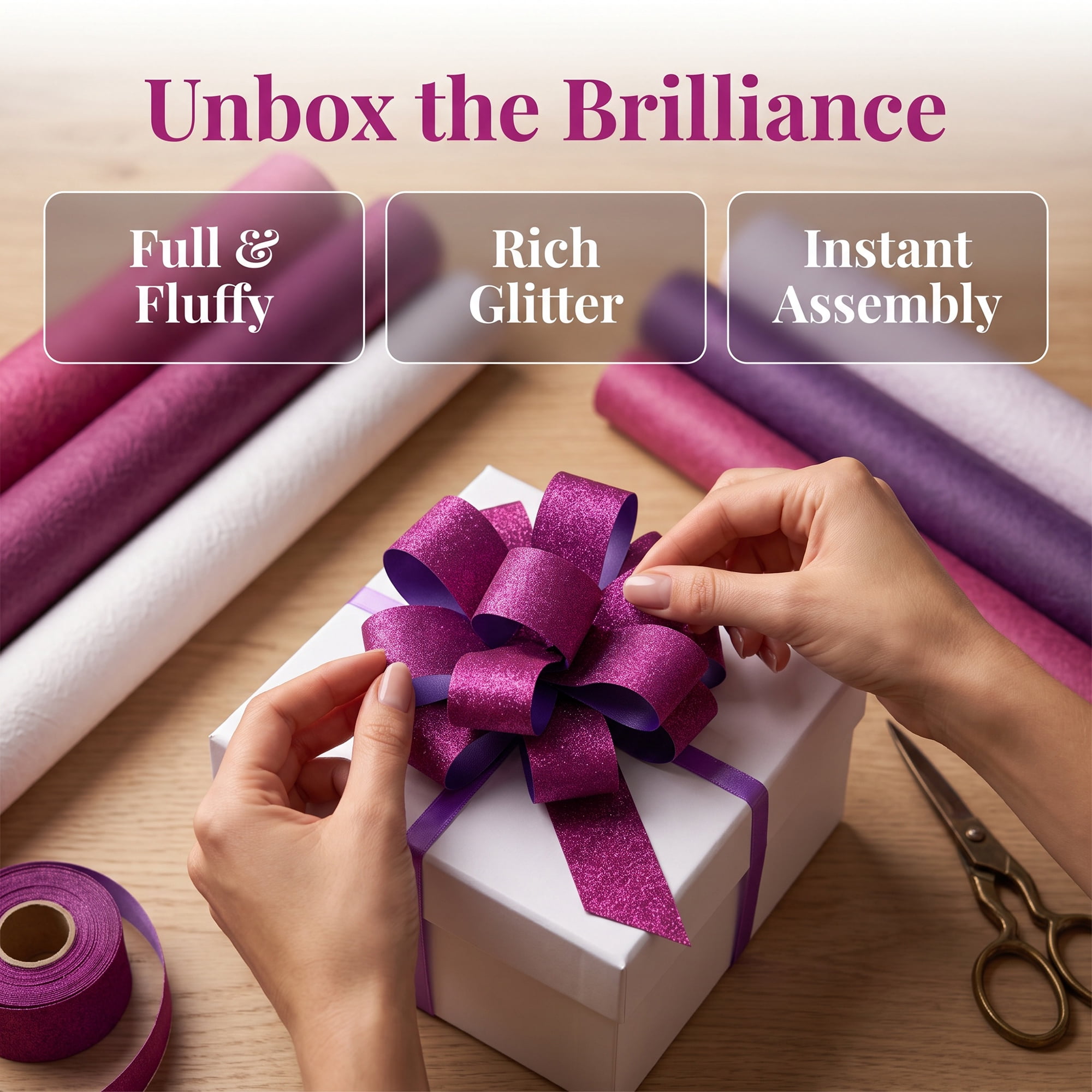 Unique Bargains Multi-Layered Star Bows for Decoration and Gift Wrapping Purposes Purple