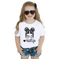 thumbnail image 4 of LUOGENLI T-Shirt pour Filles Enfants Filles Mignon Imprimé Graphique Col Rond Manche Courte Tee Été Décontracté T-Shirt Maxi Hauts avec Shorts et Fente Blanc 9-10 Ans, 4 of 4