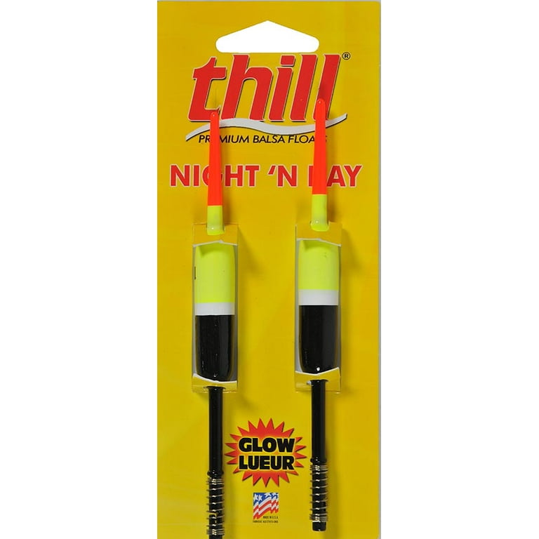 Thill Night N Day Glow Float Fishing Spring Float Yellow Black 1/2 in.  Pencil