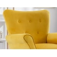 thumbnail image 4 of Living Room Accent Chair, Wingback Single Sofa Lounge Chair with Button Tufted Back and Rolled Arms, Upholstered Armchair Club Chair for Bedroom Office Apartment, Yellow, 4 of 6