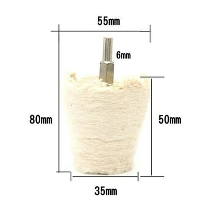 

BAMILL 1Pc Polishing Wheel White Cloth Wheel Grinding Head Bufffing Tool 6mm Shank