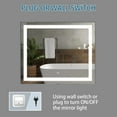 thumbnail image 4 of Sinber Wall Mounted Makeup LED Bathroom Vanity Mirror with Lights Backlit and Anti-Fog (36 x 30), 4 of 11