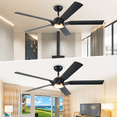 thumbnail image 6 of 60 inch Modern Outdoor Ceiling Fan for Patios with Light,5 ABS Blades,Quiet Reversible DC Motor,Black Golden, 6 of 9