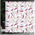 thumbnail image 4 of Ambesonne Romantic Shower Curtain, Wing Feathers Wing Art, 69"Wx70"L, Pink Purple, 4 of 5
