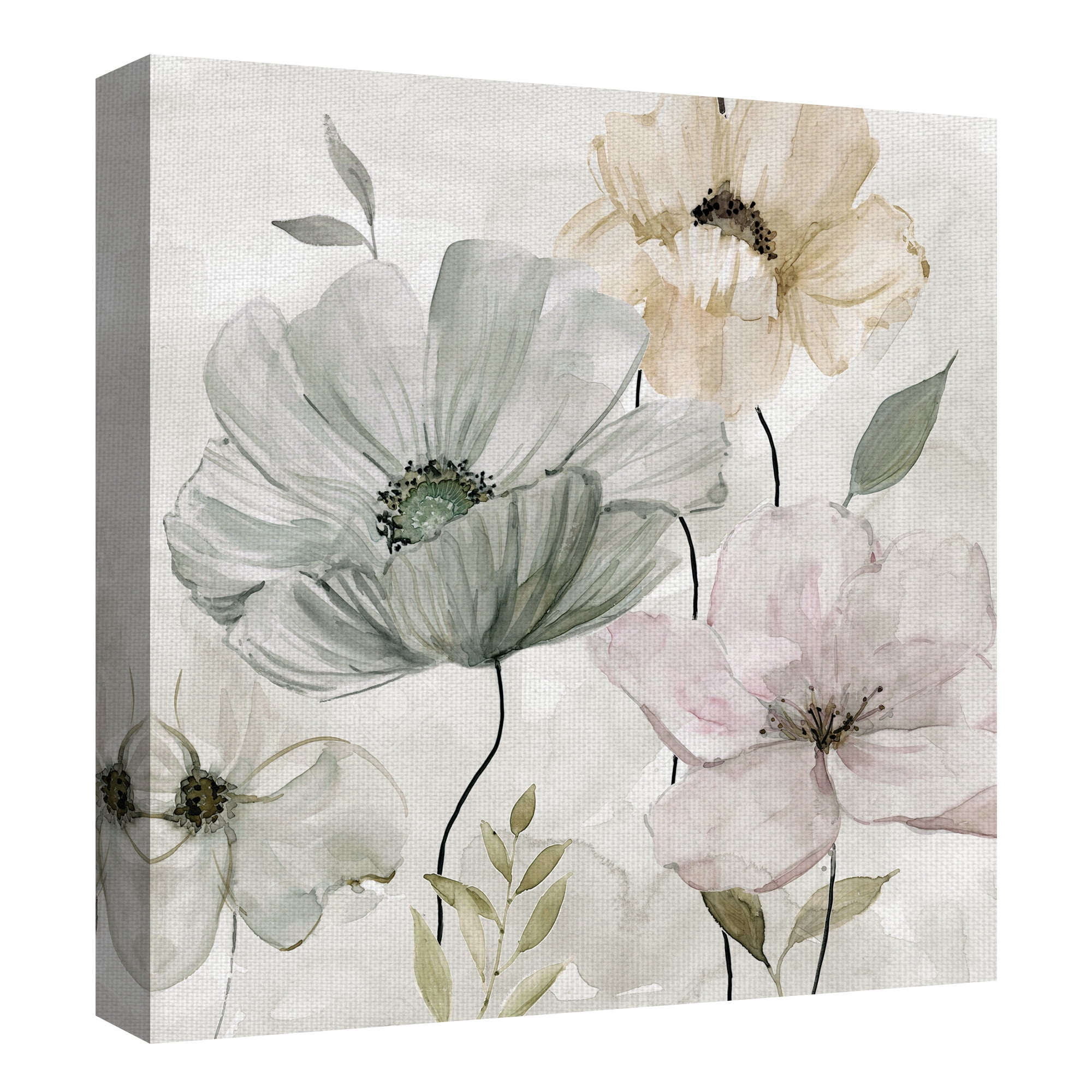 Fine Art Canvas Garden Grays Detail II Anemones by Carol Robinson Canvas Art Print