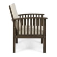 thumbnail image 6 of Outdoor Club Chairs, Set of 2 Acacia Wood Patio Chairs With Waterproof Cushions, Hand Crafted Deep Seat Design For Backyard Terrace, Gray Cream, 6 of 11