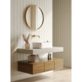 thumbnail image 4 of 16 in. L x 12 in. W Rectangular White Bathroom Ceramic Vessel Sink with Gold Trim Single Bowl Faucet Not Included  DV-1V0366, 4 of 12