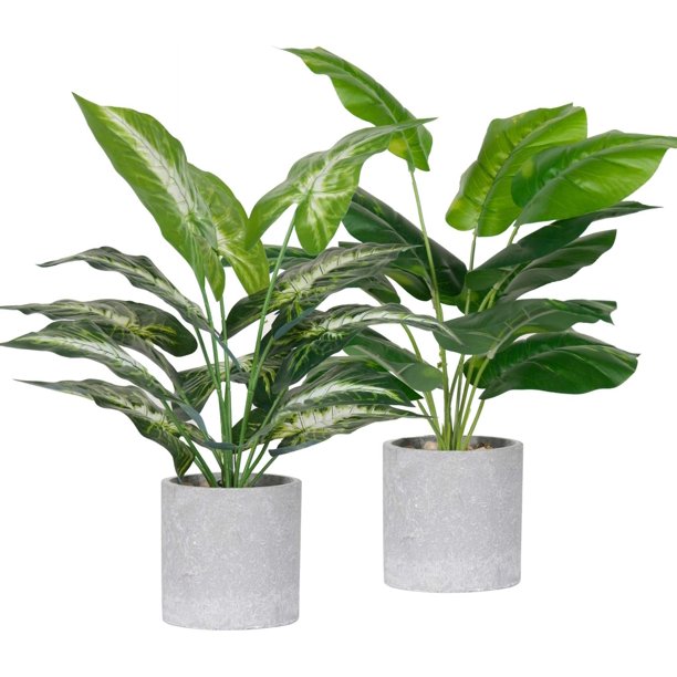 Der Rose 2 Pack Fake Plants Artificial Potted Faux Plants for Office