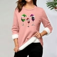thumbnail image 2 of JIKNTTR Christmas Sweatshirts For Women Winter Warm Long Sleeve Shirt Pullover Top Soft Crewneck Thermal Pullover Lightweight Base Layer Shirts, 2 of 5