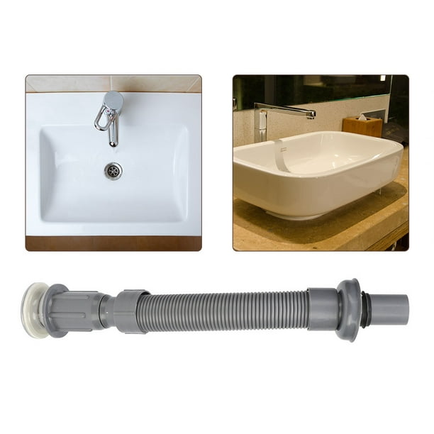 Qiilu Bathroom Universal Wash Basin Sink Drain Pipe S-Tube Down Waste Pipe  Plumbing Accessories Replace 