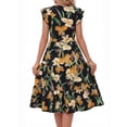 thumbnail image 4 of MOYIKO Summer Dresses for Women Ruffle Sleeve V Neck Midi Dresses Fashion Casual Flowy Beach Vacation Sundress with Pockets, 4 of 7