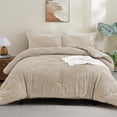 thumbnail image 4 of ANGENIA California King Comforter Sets Oatmeal - 7 Pieces Bed in a Bag Cal King Bedding Comforter Sets - Boho Tufted Fluffy Lightweight Bed Sets with Comforter, Sheets, Pillowcases & Shams, 4 of 7
