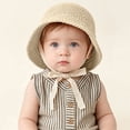thumbnail image 5 of Tigivemen Lace Straw Sun Hat for Baby Girl Summer Bucket Hat Outdoor Beach Sunhats Adjustable Wide Brim Cap Beige Size 1-3 Years, 5 of 5
