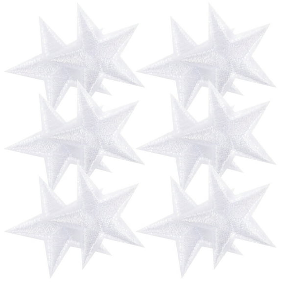 30 Pcs Decor Clothes Rugables Iron-on Patches Star Clothing Applique Star Embroidery Patch Banner White Polyester