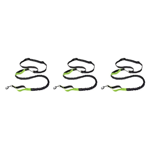 Guardoinrt Adjustable Belt Pet Reflective Leash Traction Rope Durable Polyester Jogging Dog Leash Hands-Free green 3Set