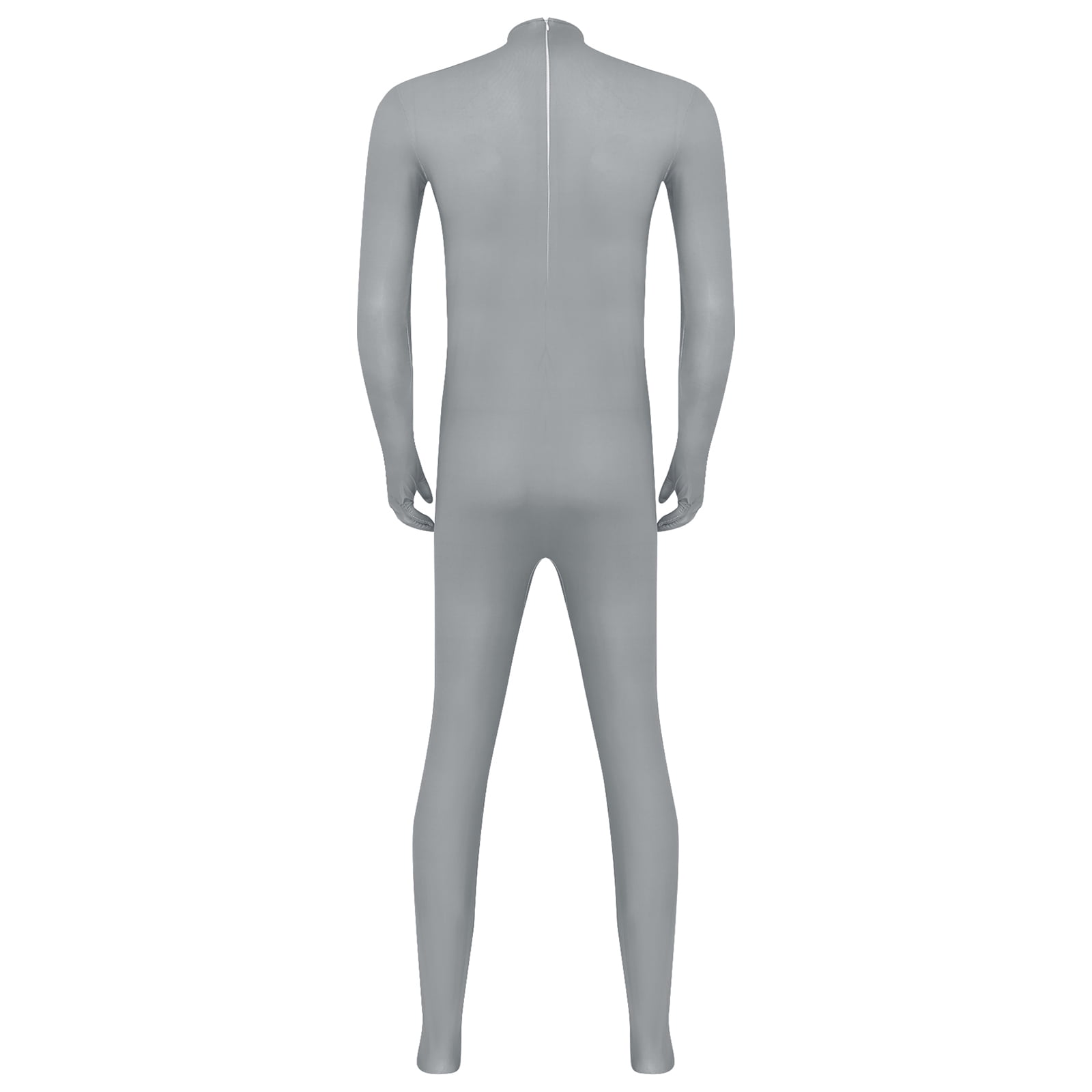 YONGHS Mens Spandex Open Face Zentai Suit Costume Back Zipper