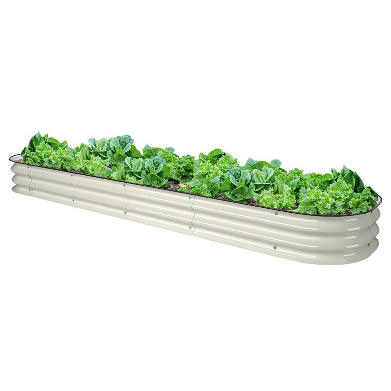 VEIKOUS 8 ft. x 2 ft. x 1.4 ft. Galvanized Raised Garden Bed 9-in