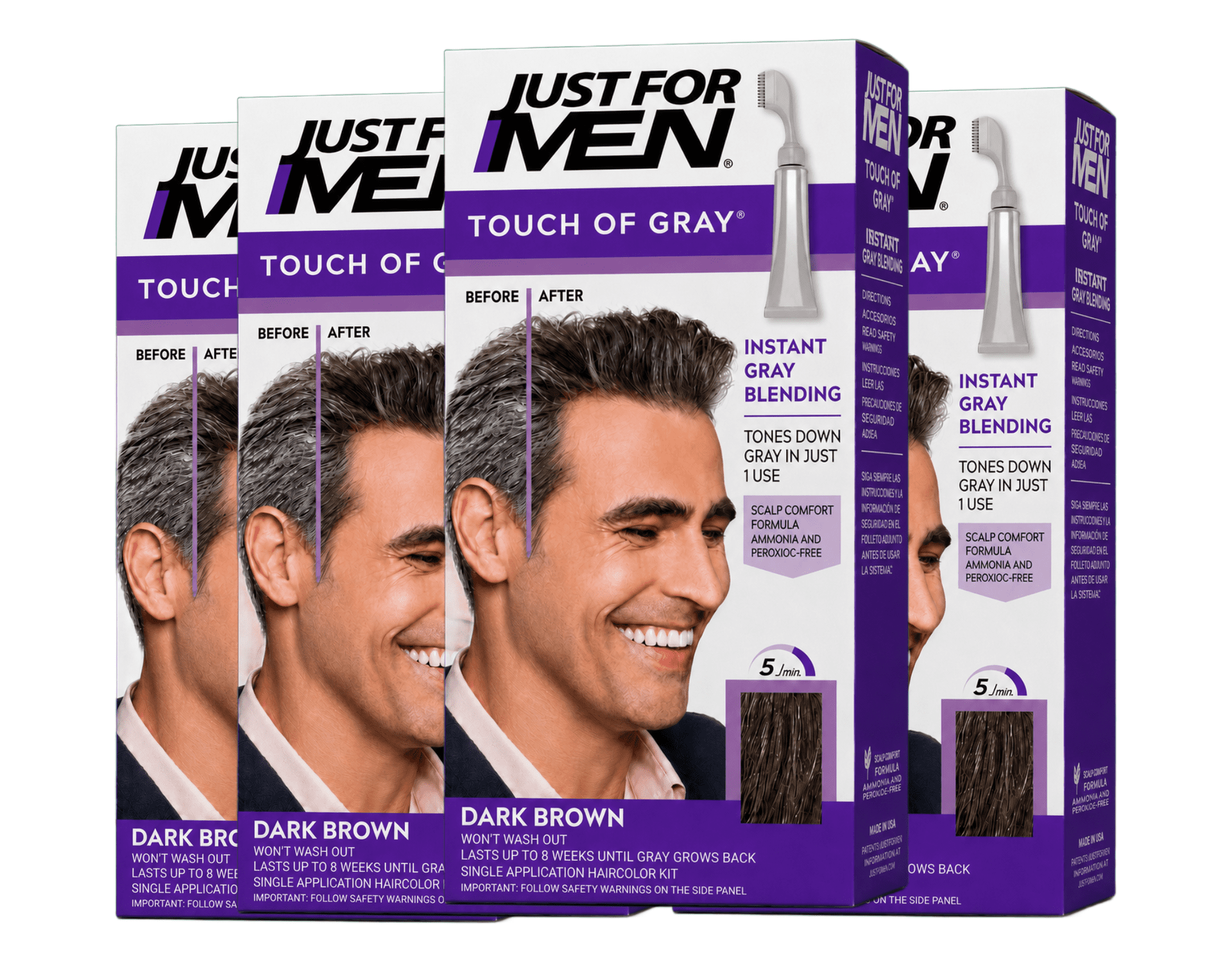 Just For Men Touch of Gray Hair Treatment, T-45 Dark Brown, 1 Each