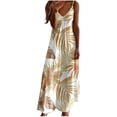 thumbnail image 3 of BRGZLK Women's Dresses Casual Summer Printed Beach Vacation Sleeveless Strap V-Neck Dress Comfortable Flower Print Beach Resort Long Suspender Dress, 3 of 7