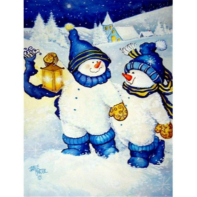 Carolines Treasures PJC1009CHF Follow Me Snowman Flag Canvas House Size