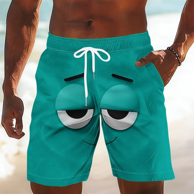 Ceisia Men's Quick Dry Swim Trunks with Pockets Elastic Waist Drawstring Mesh Lining Beach Shorts Gifts for Father