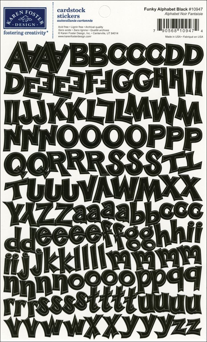Alphabet Cardstock StickersFunky Black