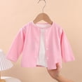 thumbnail image 3 of FRSASU Girls Classic Crew Neck Button Long Sleeve Soft Knit Cardigan Sweater Breathable Stretchy School Outfit Size 6M-4T Pink, 3 of 9
