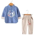 thumbnail image 6 of Kogui Little Boys Clothes Toddler Boys Clothes Baby Boy Outfit Summer Shirt Little Boy Shorts Set Clothes for Boys 1T 2T (Blue,1-2 Years), 6 of 8