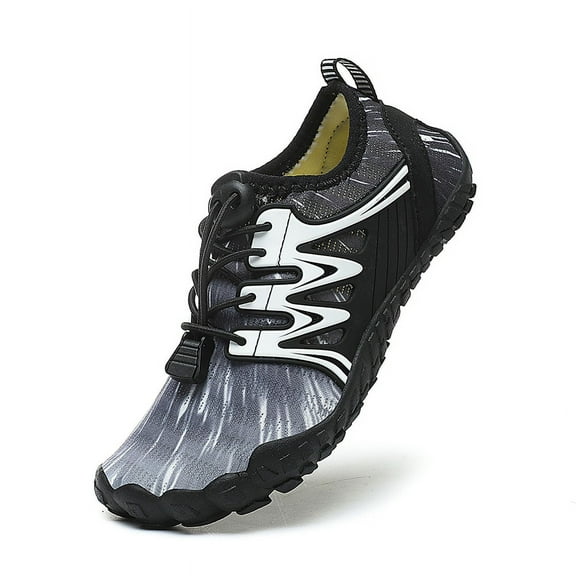 Stepedia Kids Water Shoes Boys Girls Quick Dry Non-Slip Barefoot Sneakers for Walking Beach Swim (Black)